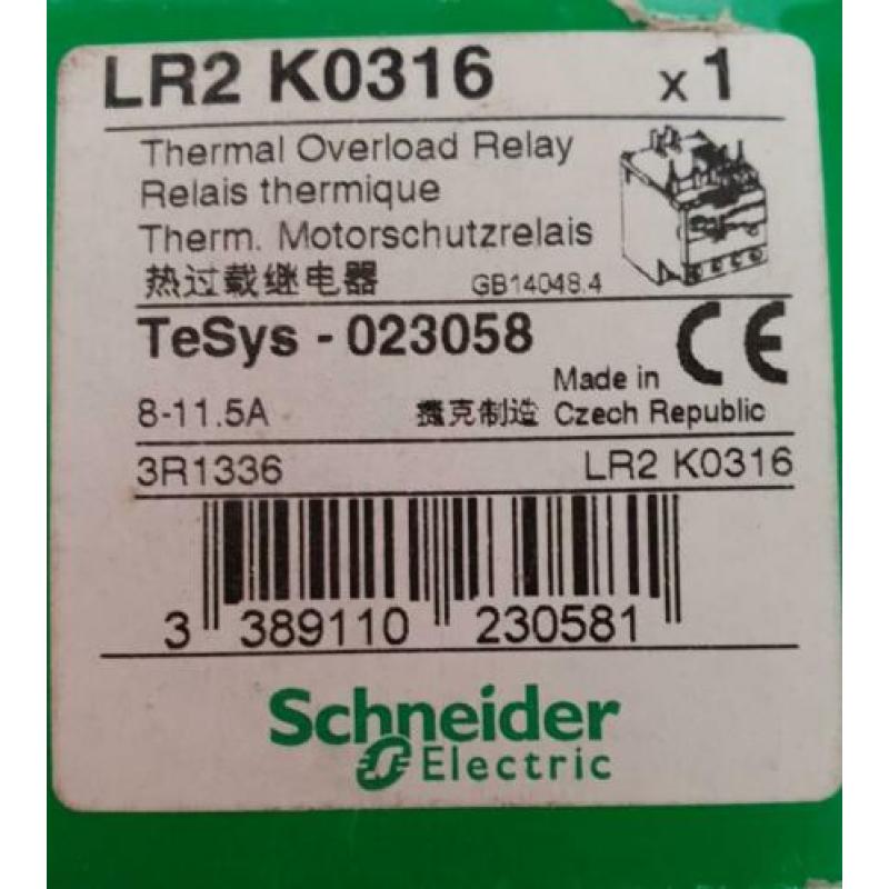 Schneider LR2K - 0316 Therm. Relais 8-11,5A NU €10,00 NIEUW!