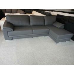 nr32 grijs leder loungebank