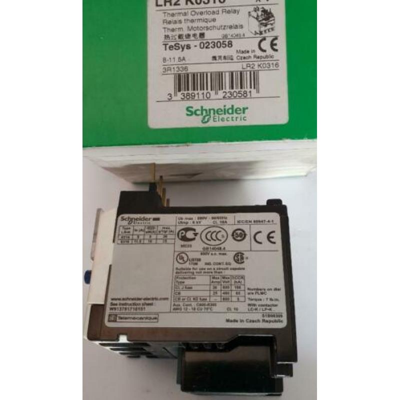 Schneider LR2K - 0316 Therm. Relais 8-11,5A NU €10,00 NIEUW!
