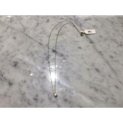 14 karaat gouden collie hanger zirkonia 40 cm