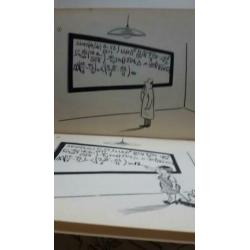 Uit de school geklapt. Door Marcus. Cartoons.