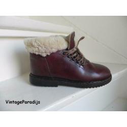 2288 VINTAGE lams bont veter boots schoenen 37 38