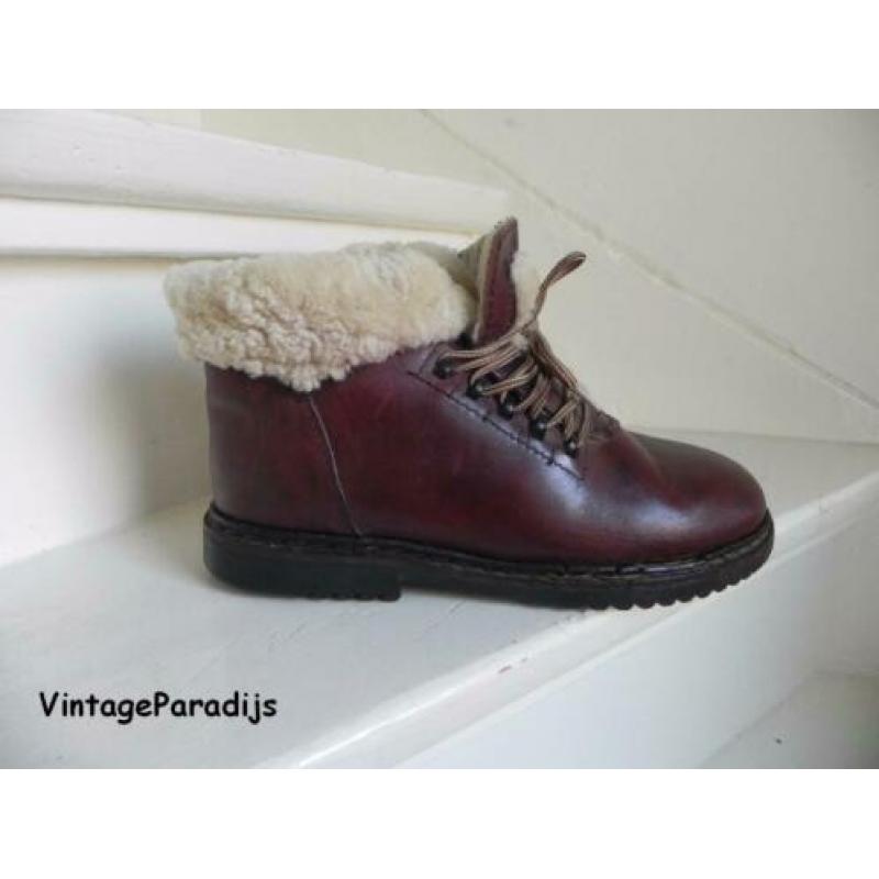 2288 VINTAGE lams bont veter boots schoenen 37 38
