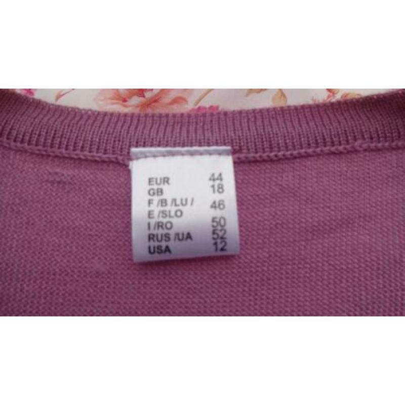 Prachtige Vintage/Retro Dames Trui/Tuniek Lila Mt 44 Zgan !