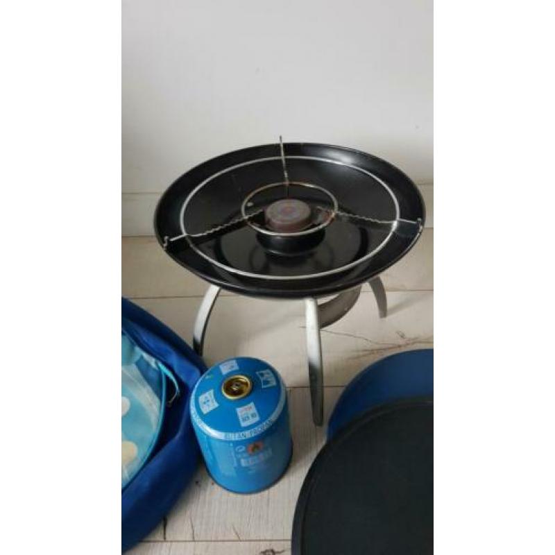 Camping party grill, plaat wok op gas.merk camingaz