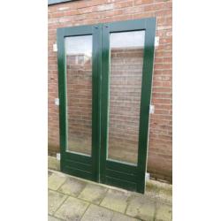 Hardhouten tuindeuren 125x201.5cm dubbelglas.