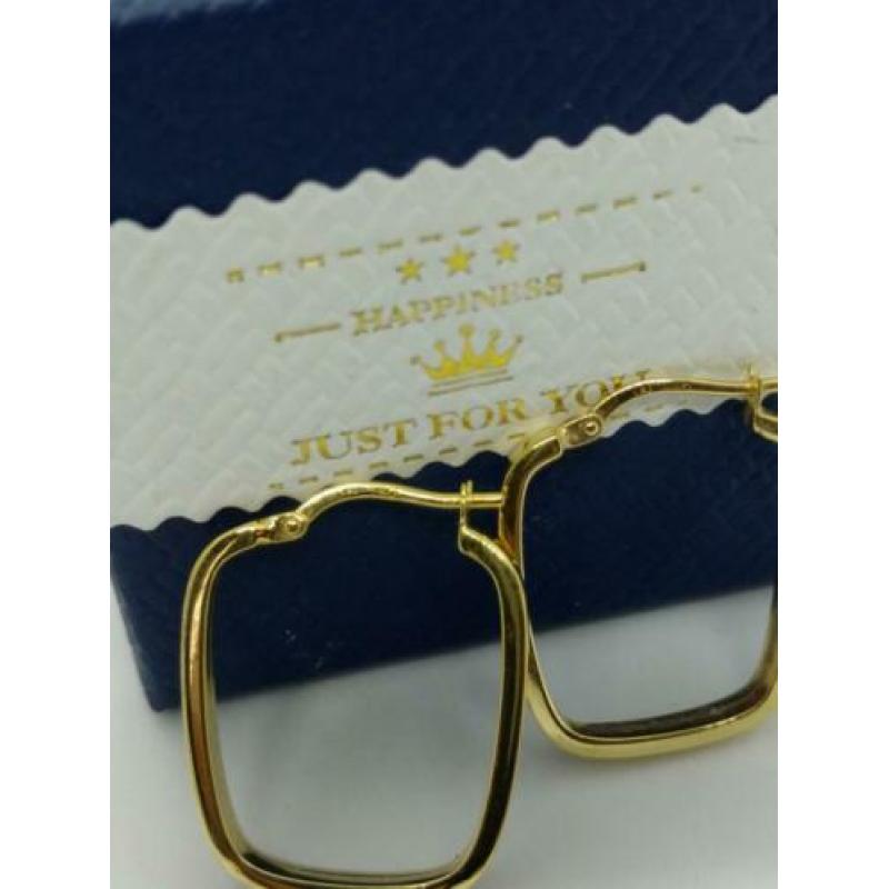 18karat Goud Loop Oorbellen met 780 gold hallmark