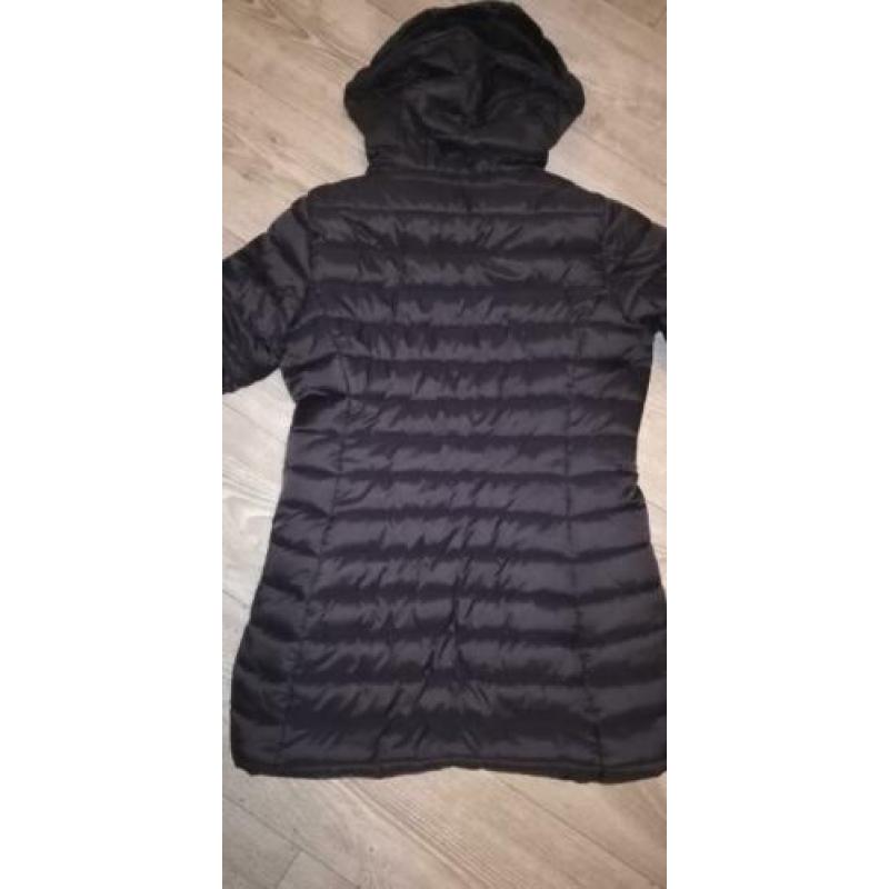 Warme zwarte dames winterjas maat L