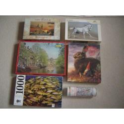 6 puzzels: Michaelskirche, paard, vissen, R.Poortvliet, mint