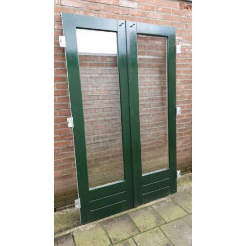 Hardhouten tuindeuren 125x201.5cm dubbelglas.