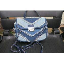 MK Michael Kors schoudertasje denim jeans spijkerstof