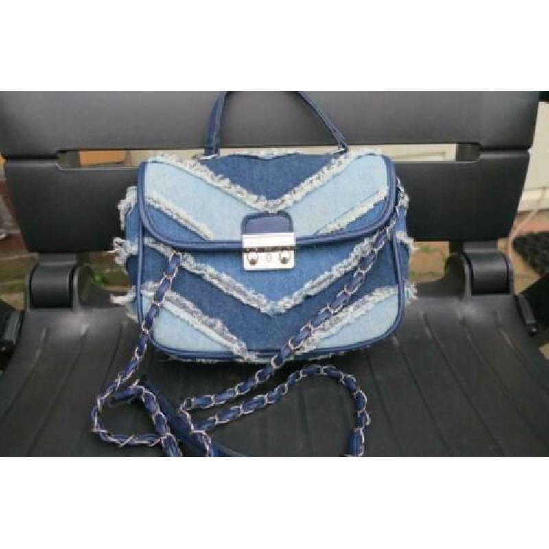MK Michael Kors schoudertasje denim jeans spijkerstof