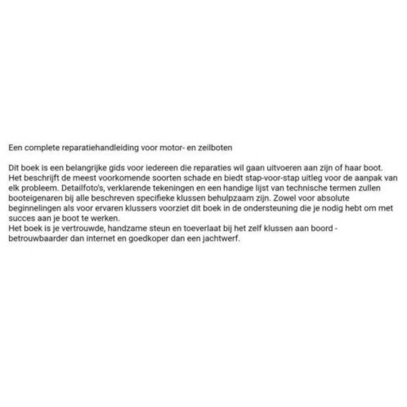 Bijbel voor bootreparatie, inc. verz!!