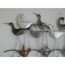 metalen wanddecoratie wadvogels metaal ijzeren muurdecoratie