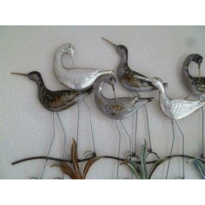 metalen wanddecoratie wadvogels metaal ijzeren muurdecoratie