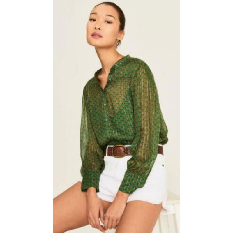 NIEUW Ba&sh supermooie groene blouse (mt 2) rok (mt 3)
