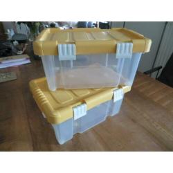 2 Opbergbakjes 30 cm lang breed 20 cm hoog 15 cm /izgs