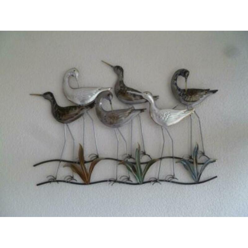 metalen wanddecoratie wadvogels metaal ijzeren muurdecoratie