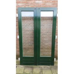 Hardhouten tuindeuren 125x201.5cm dubbelglas.