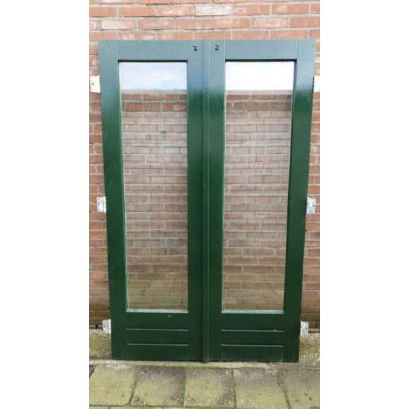 Hardhouten tuindeuren 125x201.5cm dubbelglas.