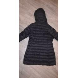 Warme zwarte dames winterjas maat L