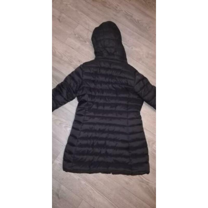 Warme zwarte dames winterjas maat L