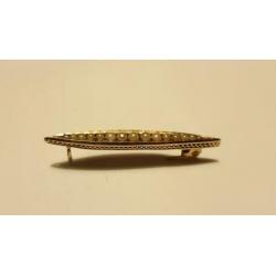 antieke gouden broche met zaadparels