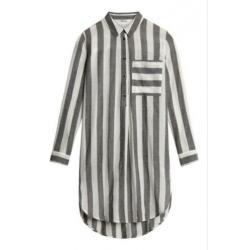 Sandwich longblouse grijs/wit maat 42