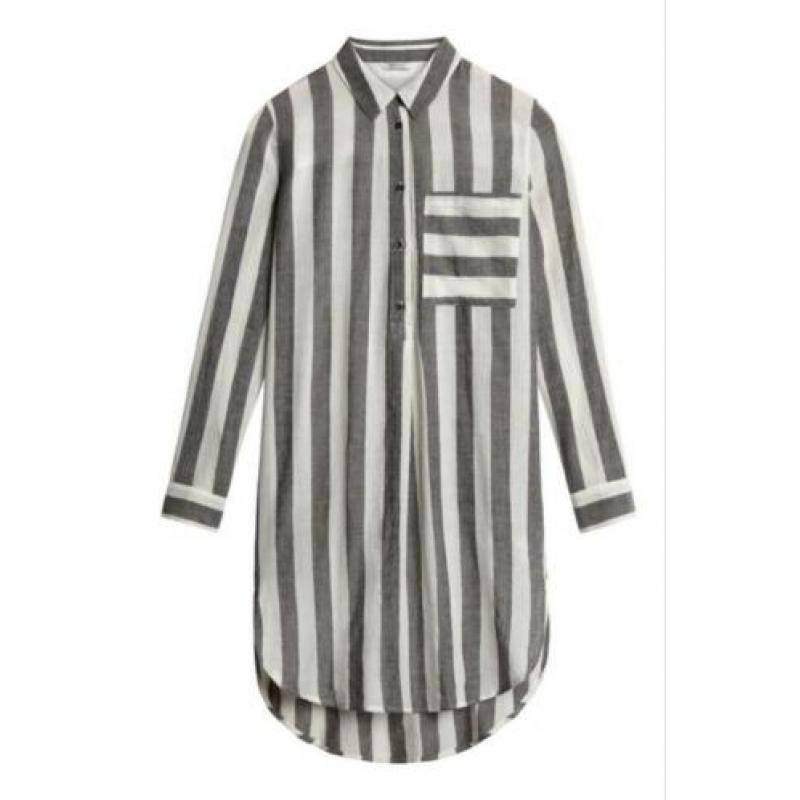 Sandwich longblouse grijs/wit maat 42