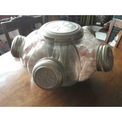Oude vintage toonbank snoeppotten draaimolen carrousel compl