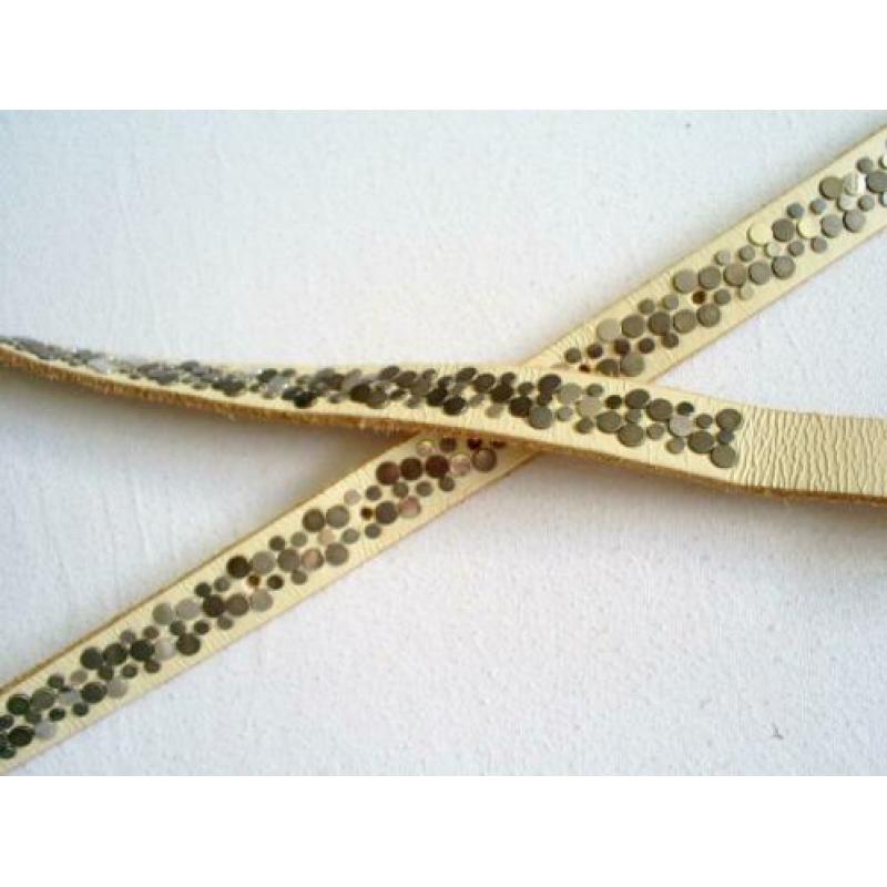 NIEUW !!! ecru leren riem van LEGEND - 98 cm