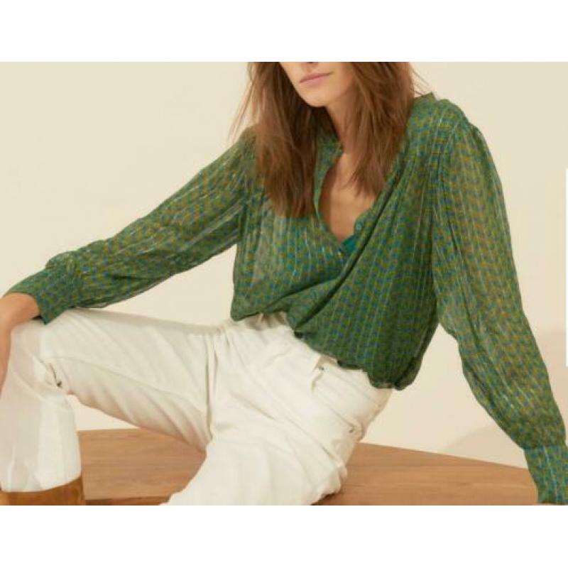 NIEUW Ba&sh supermooie groene blouse (mt 2) rok (mt 3)