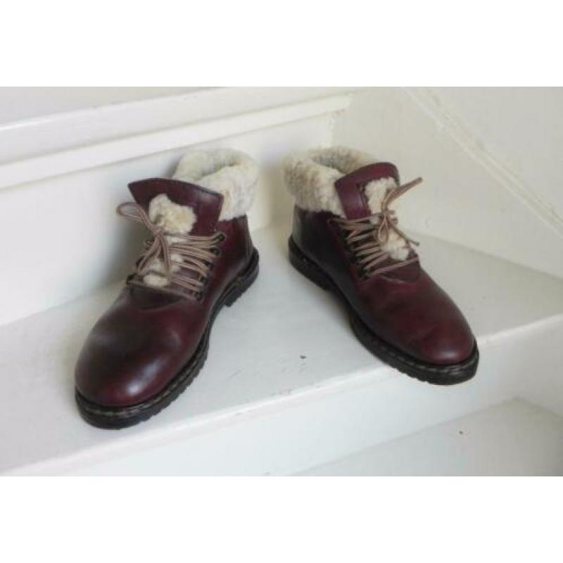 2288 VINTAGE lams bont veter boots schoenen 37 38