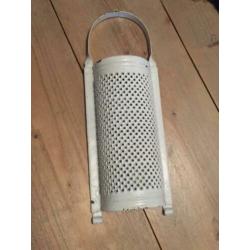 Emaille rasp brocante wit