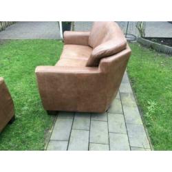 Set: Bank en 2 fauteuil s! ( piloten leer )