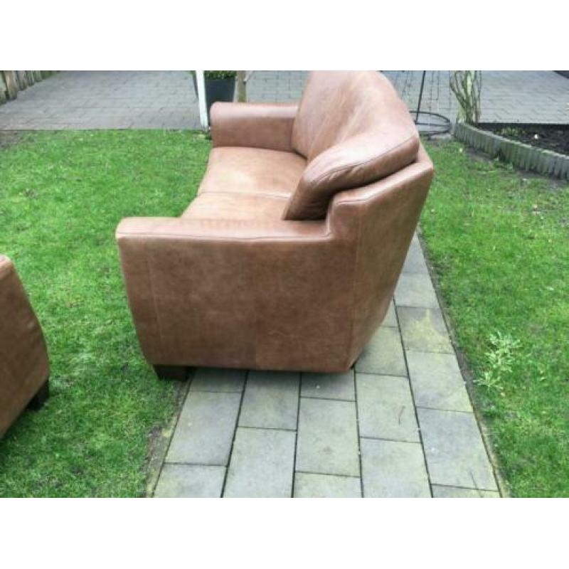Set: Bank en 2 fauteuil s! ( piloten leer )