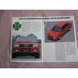Uitvouw Folder ALFA ROMEO in zeer mooie staat. NL 8412.133 z
