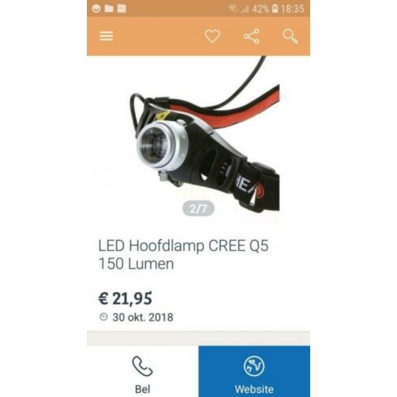 Nieuwe hoofdlamp 150 lumen