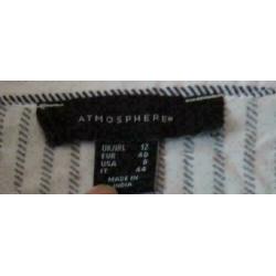 wit met grijs gestreepte blouse maat 40