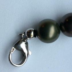 Gekleurde parel collier warme Kleuren bijpassende oorknoppen