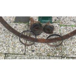 Metalen ring voor wagenwiel met as