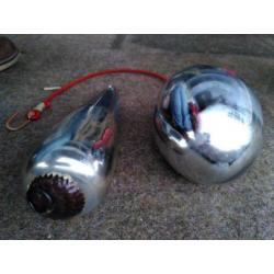 Antieke kerstballen kerst versiering chroom glas