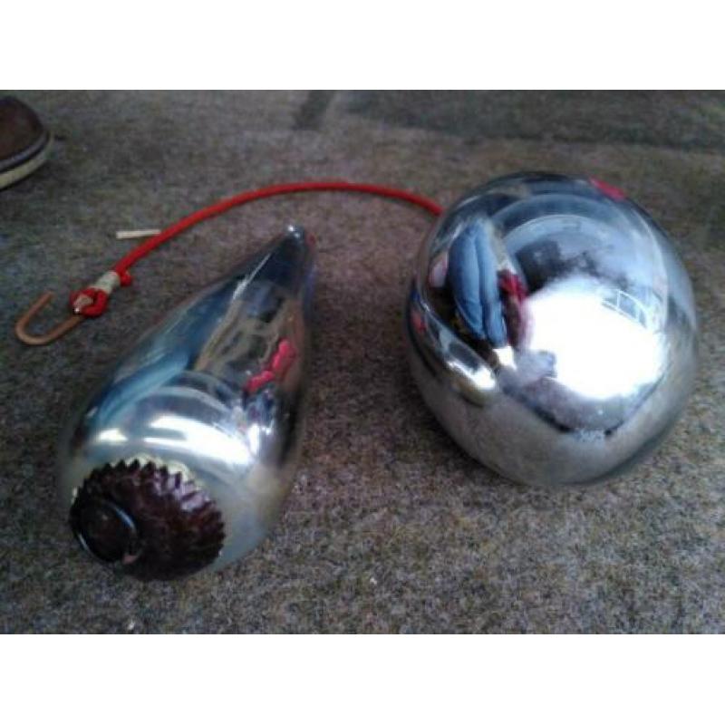 Antieke kerstballen kerst versiering chroom glas