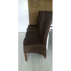 4 mooie rieten eethoekstoelen