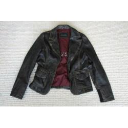 Vintage Leren Maze Jas (XS)