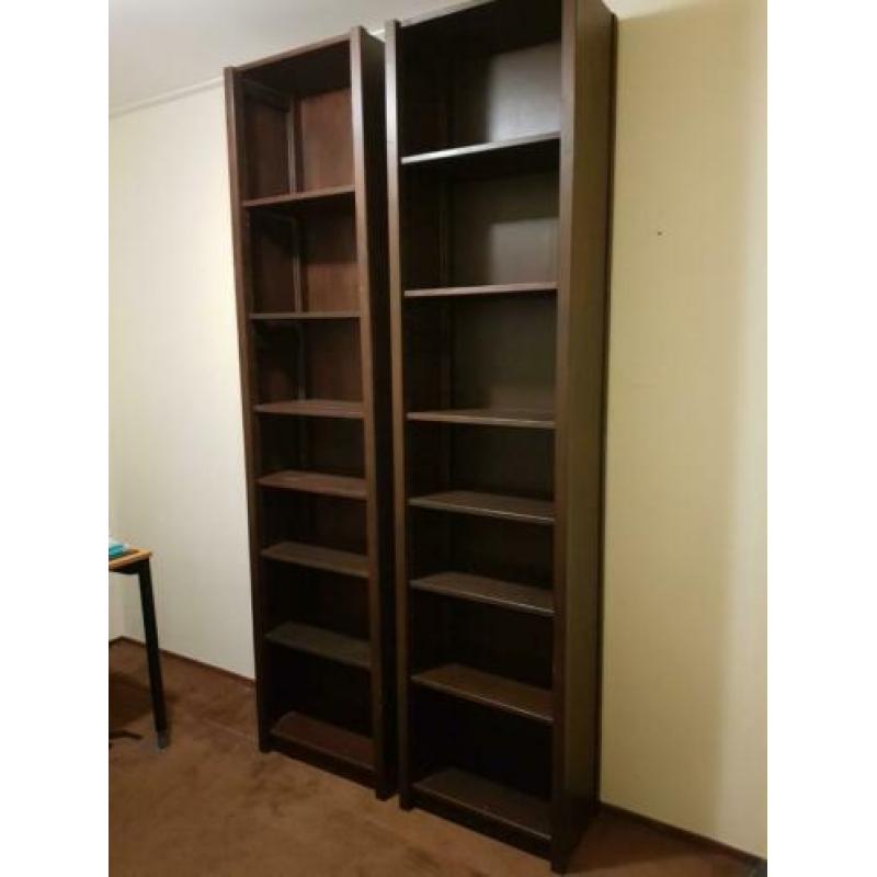 3 Lundia boekenkasten donkerbruin