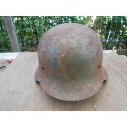 Duitse WO2 M42 Camo staalhelm,stalvondst.