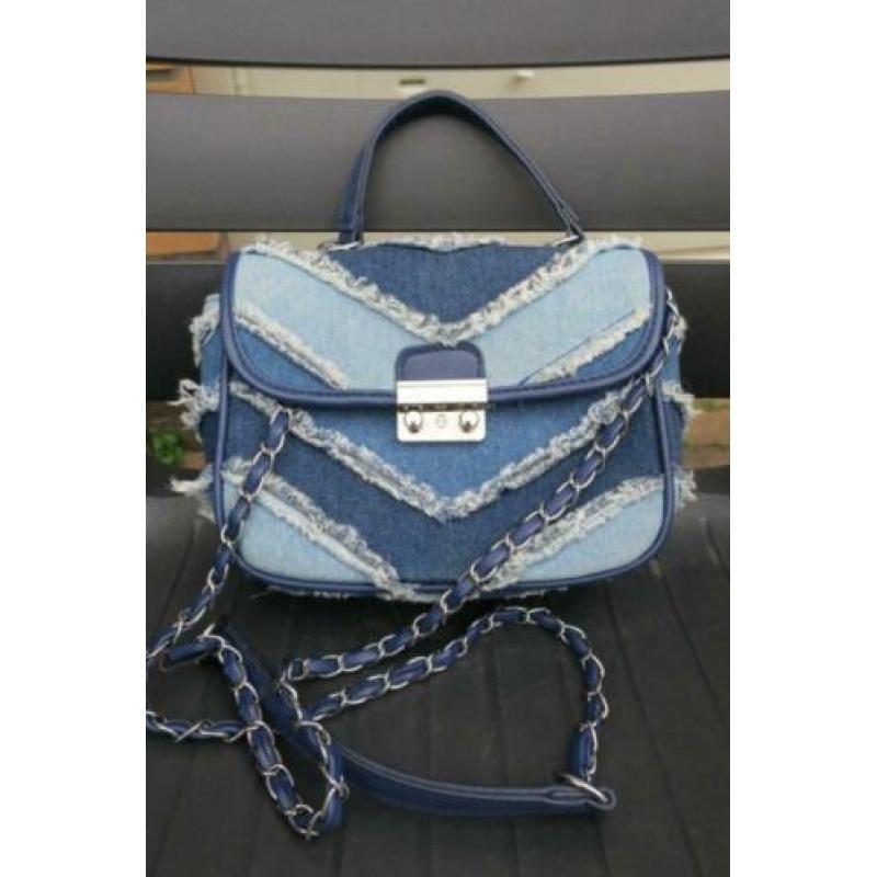 MK Michael Kors schoudertasje denim jeans spijkerstof