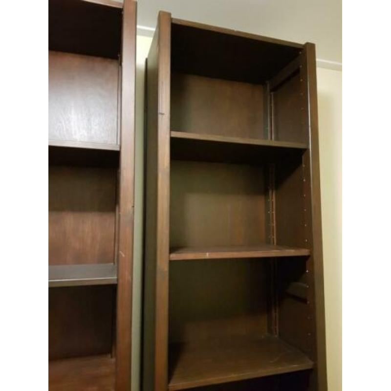 3 Lundia boekenkasten donkerbruin