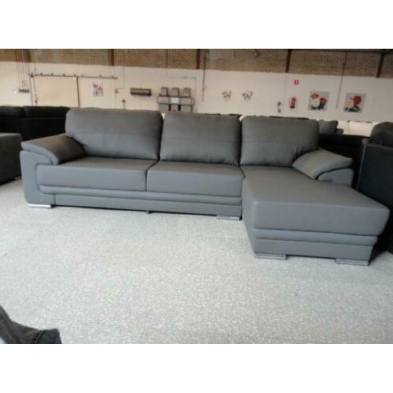 nr32 grijs leder loungebank